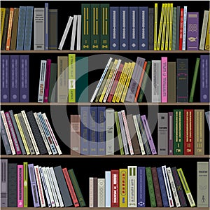 Books on shelves seamless