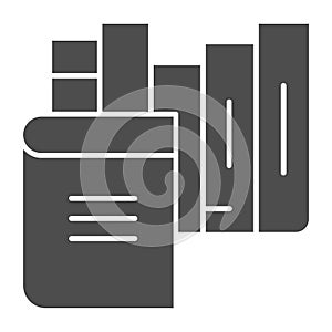 Books solid icon. Bookshelf vector illustration isolated on white. Library glyph style design, designed for web and app