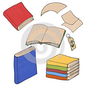 Books a stack of books sheets of paper bookmark