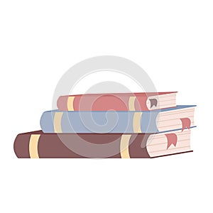 Books stack cartoon vector illustration