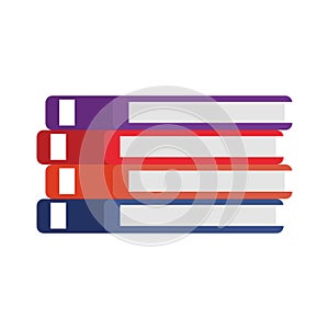 Books stack icon, flat design