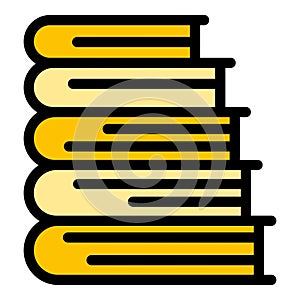 Books stack icon vector flat
