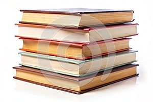 Books stack isolated on white