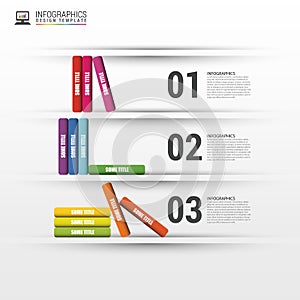 Books step business education infographics. Vector illustration