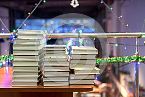 Books on store shelves shop for books