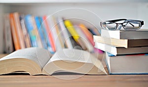 Books on table