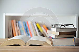 Books on table