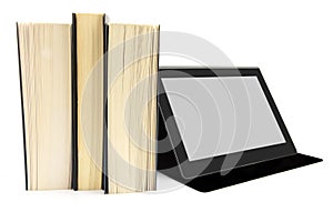 Books and a tablet device