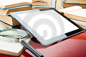 Books and tablet pc