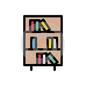 Books vector line colour icon