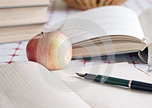 Books and volumes on the table