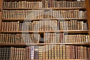 Bookshelf with antique old books