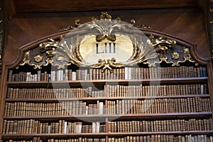 Bookshelf with antique old books