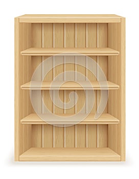 Bookshelf furniture made of wood vector illustration