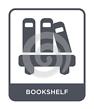 bookshelf icon in trendy design style. bookshelf icon isolated on white background. bookshelf vector icon simple and modern flat