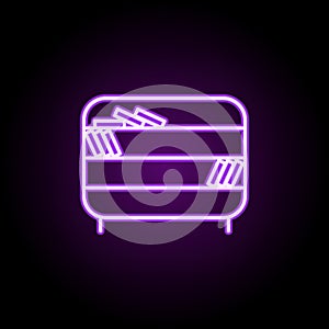 bookshelf neon icon. Elements of web set. Simple icon for websites, web design, mobile app, info graphics