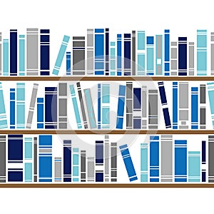 Bookshelf seamless vector pattern. Illustration