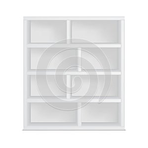 Bookshelf template, isolated on white