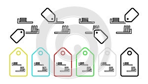 Bookshelf vector icon in tag set illustration for ui and ux, website or mobile application