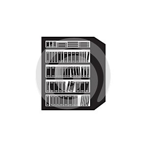 bookshelves in the library illustration. Element of library icon for mobile concept and web apps. Detailed bookshelves in the libr