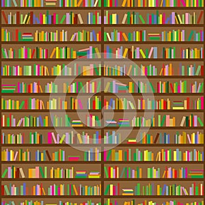 Bookshelves. Seamless background pattern