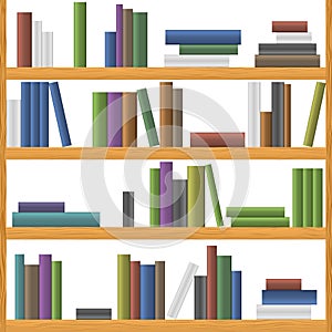 Bookshelves. Seamless background pattern photo