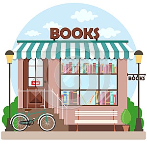 Bookshop bookstore building facade