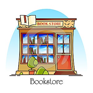 Bookstore or book shop, store for literature