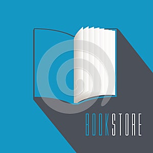 Bookstore, bookshop, library vector emblem, sign, symbol, logo