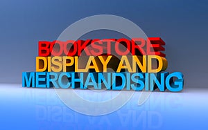 bookstore display and merchandising on blue