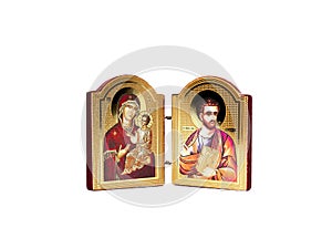 Bookstore icon Virgin and holy Luka in white background