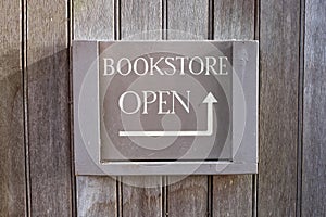 Bookstore open sign. photo