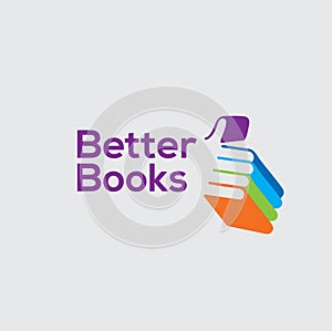 Bookstore vector logo.Library logo.Books logo