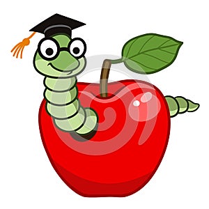 Bookworm in apple