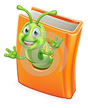 Bookworm Caterpillar Worm in Book photo