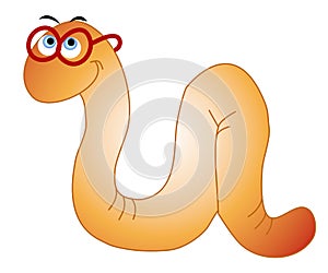 Bookworm Worm Wearing Glasses photo