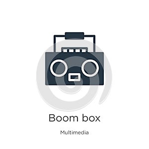 Boom box icon vector. Trendy flat boom box icon from multimedia collection isolated on white background. Vector illustration can