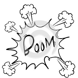 Boom bubble speech hand drawing style doodle with text for banner, poster, web photo