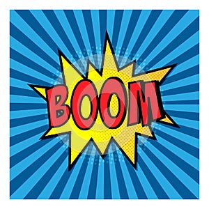Boom. Comic book explosion. blue vector illustration