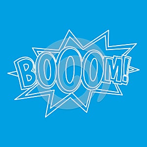 Boom, comic book explosion icon, outline style