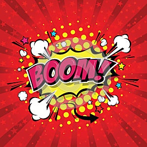 Boom! Comic Speech Bubble, Cartoon. Vector Eps 10
