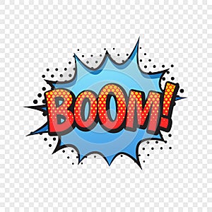 Boom comic style word isolated on transparent background