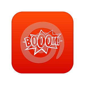 Boom, explosion bubble icon digital red