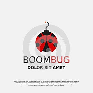 Boom ladybug logo vector design template illustration