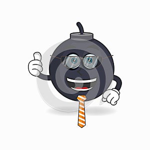 The Boom mascot character becomes a businessman. vector illustration