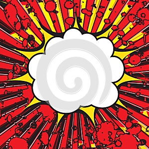 Boom pop art explosion speech bubble. For comic book and manga. Text banner. Vector bright dynamic cartoon illustration