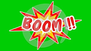 Boom text 3d motion graphics animation on green screen