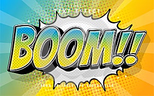 Boom text effect comic style