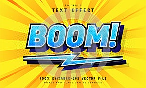 Boom text effect, comic style design