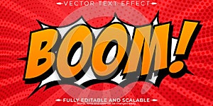 Boom text effect, editable comic and speech text style
